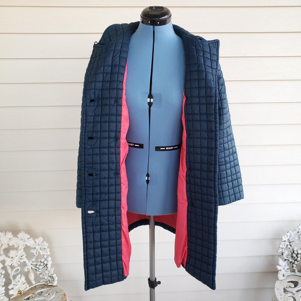 Vintage 70s lightweight White Bear of St Paul Navy Blue belted Jacket - Picture 9 of 12